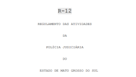 Capa Regulamento das Atividades da Polícia Civil do Estado de Mato Grosso do Sul.