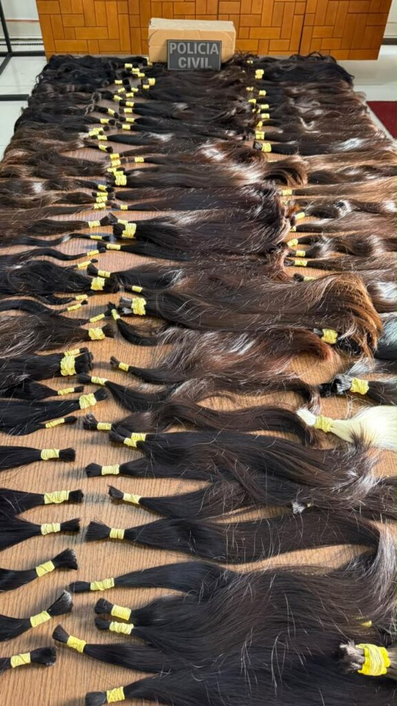 apreensão de cabelo humano
